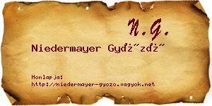 Niedermayer Győző névjegykártya